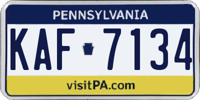 PA license plate KAF7134
