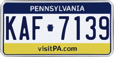 PA license plate KAF7139