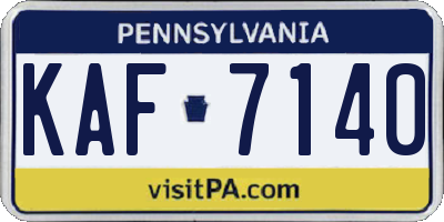 PA license plate KAF7140