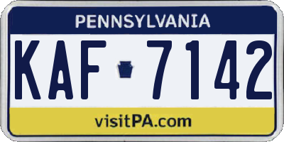PA license plate KAF7142