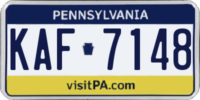 PA license plate KAF7148