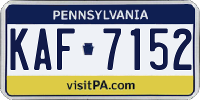 PA license plate KAF7152
