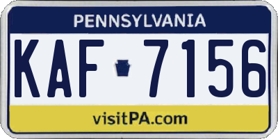 PA license plate KAF7156