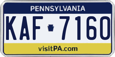 PA license plate KAF7160