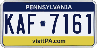 PA license plate KAF7161