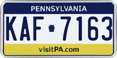 PA license plate KAF7163
