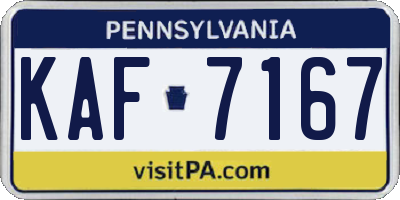 PA license plate KAF7167