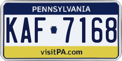 PA license plate KAF7168