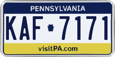 PA license plate KAF7171