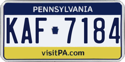 PA license plate KAF7184