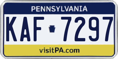 PA license plate KAF7297