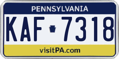 PA license plate KAF7318