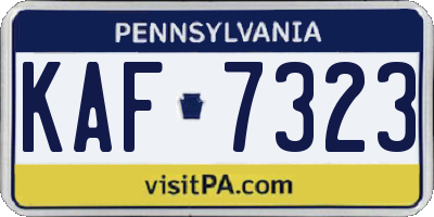 PA license plate KAF7323
