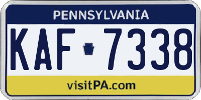 PA license plate KAF7338