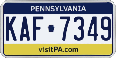 PA license plate KAF7349