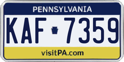 PA license plate KAF7359