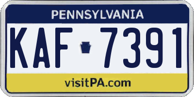 PA license plate KAF7391