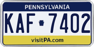 PA license plate KAF7402