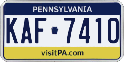 PA license plate KAF7410