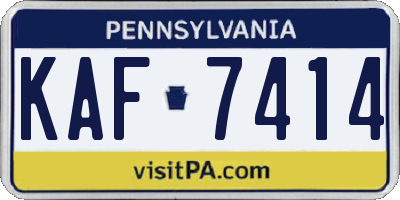 PA license plate KAF7414