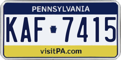PA license plate KAF7415