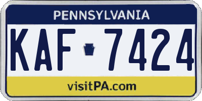 PA license plate KAF7424