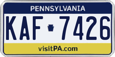 PA license plate KAF7426