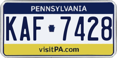 PA license plate KAF7428