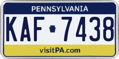 PA license plate KAF7438
