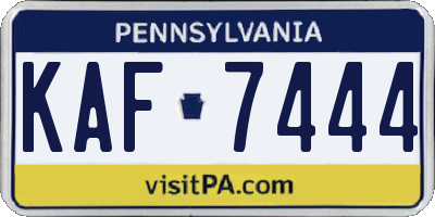PA license plate KAF7444