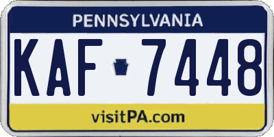 PA license plate KAF7448