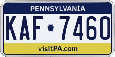PA license plate KAF7460
