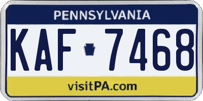 PA license plate KAF7468