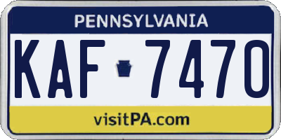 PA license plate KAF7470