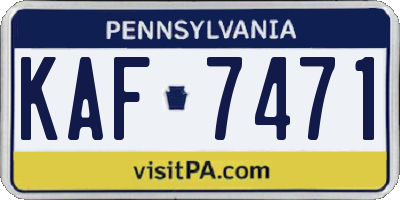 PA license plate KAF7471