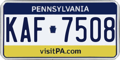 PA license plate KAF7508