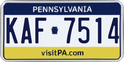 PA license plate KAF7514