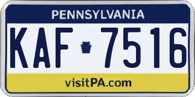PA license plate KAF7516