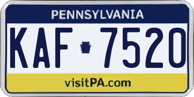 PA license plate KAF7520
