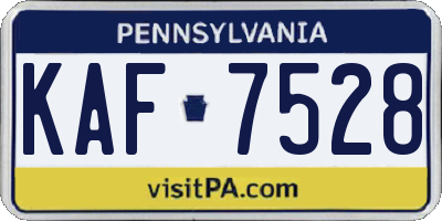 PA license plate KAF7528