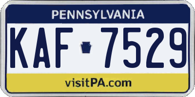 PA license plate KAF7529