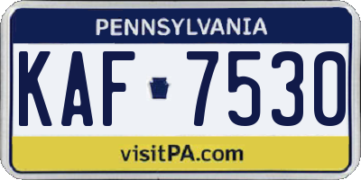 PA license plate KAF7530
