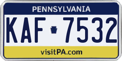 PA license plate KAF7532