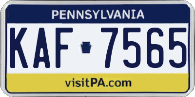PA license plate KAF7565