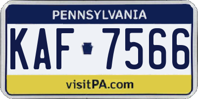 PA license plate KAF7566