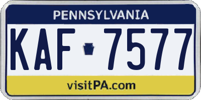 PA license plate KAF7577