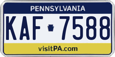 PA license plate KAF7588