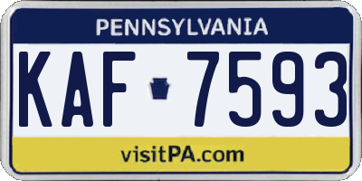 PA license plate KAF7593