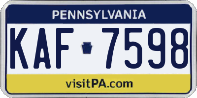 PA license plate KAF7598