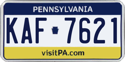 PA license plate KAF7621